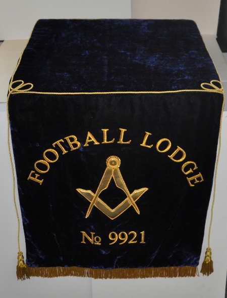 Craft Lodge Bible Cushion & 600mm Dropfall with Lodge Name & No